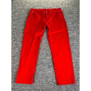 U-51 Authenticated Denim Jeans Womens 20 Red Cotton Super Stretch Straight Leg